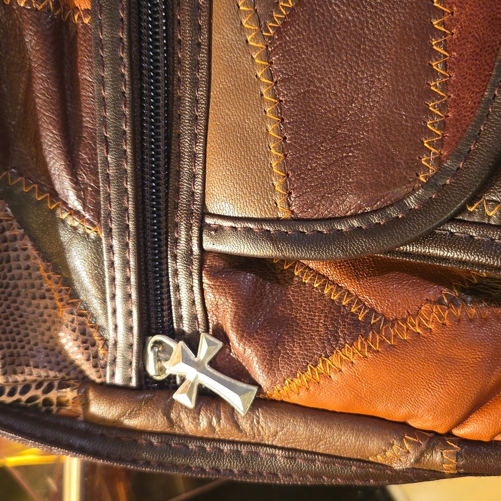 Leather/Suede Patchwork Zip Around Bible Cover W/… - image 8